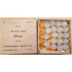 Marbles: Lot 153. CHRISTENSEN AGATE COMPANY. World's Best Moons box.