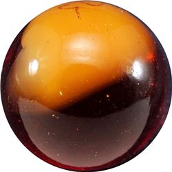 Marbles: Lot 173. PELTIER GLASS COMPANY, Root Beer Float. 31/32". Mint (9.9).