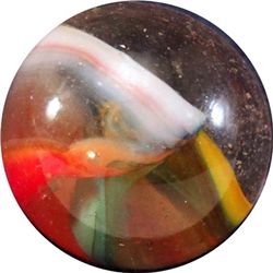 Marbles: Lot 176. PELTIER GLASS COMPANY, Rainbo Fruit Cocktail. 19/32". Mint (9.9).