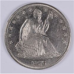 1876 SEATED HALF DOLLAR, AU/BU