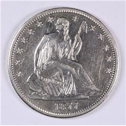 1877-S SEATED HALF DOLLAR, AU+