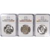 Image 1 : 3 1956 FRANKLIN HALF DOLLARS NGC MS-63 FBL