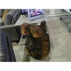 BLACK BEAR CHAINSAW CARVING HAND CRAFTED FROM ONE SECTION OF LOG