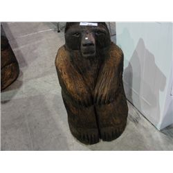 BLACK BEAR CHAINSAW CARVING HAND CRAFTED FROM ONE SECTION OF LOG