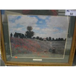 FRAMED PRINT TITLED POPPIES BY CLAUDE MONET