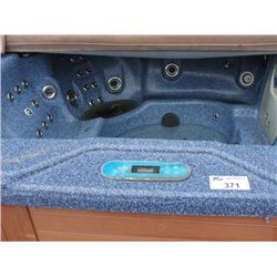 AEWARE HOT TUB WITH COVER FAUX WOOD SURROUND WITH GRANITE BLUE TUB LINER