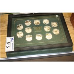 NORMAN ROCKWELLS MEDALLIC TRIBUTE TO ROBERT FROST LIMITED EDITION PROOF SET SOLID STERLING SILVER