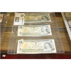 3 1973 ROYAL CANADIAN MINT $1 BANK NOTES