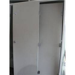 HEAVY WOODEN DOUBLE DOOR WITH FRAME