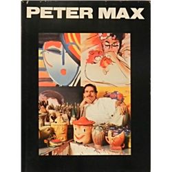 Peter Max Hand Signed Book and Drawing