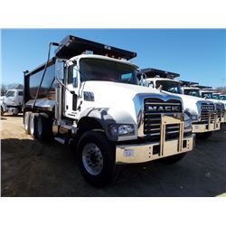 2015 MACK GU713 TRI-AXLE DUMP, S/N 1M2AX07C0FM021668, MP8 445C MACK DIESEL ENG, 10 SP TRANS, 44K REA