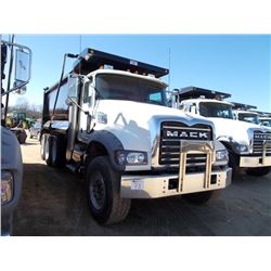 2015 MACK GU713 TRI-AXLE DUMP, S/N 1M2AX07C3FM021664, MP8 445C MACK DIESEL ENG, 10 SPD TRANS, 44K RE