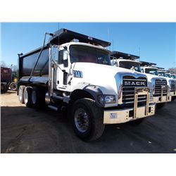 2015 MACK GU713 TRI-AXLE DUMP, S/N 1M2AX07C5FM021665, MP8 445C MACK DIESEL ENG, 10 SPD TRANS, 44K RE