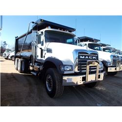 2014 MACK GU713 TRI-AXLE DUMP, S/N 1M2AX09C8EM021056, MACK MP8-425M ENG, 10 SPD TRANS, 44K REARS, 18