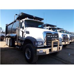 2014 MACK GRANITE GU713 TRI-AXLE DUMP, S/N 1M2AX09C9EM021065, 425 HP MACK DIESEL ENG, 10 SPD TRANS, 