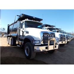 2014 MACK GU713 TRI-AXLE DUMP, S/N 1M2AX09C0EM021052, 425 HP MACK MP8 DIESEL ENG, 10 SPD TRANS, 44K 