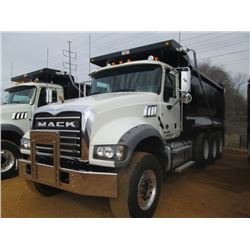 2014 MACK GU713 TRI-AXLE DUMP, S/N 1M2AX09CXEM021058, MACK MP8-425M ENG, 10 SPD TRANS, 44K REARS, 18