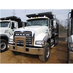 2014 MACK GU713 TRI-AXLE DUMP, S/N 1M2AX09CXEM021060, MACK MP8-425M ENG, 10 SPD TRANS, 44K REARS, 18