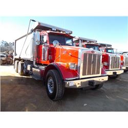 2013 PETERBILT 367 TRI-AXLE DUMP, S/N 1NPTL40X3DD182082, CUMMINS ISX 450 HP ENG, ALLISON A/T, 46K RE