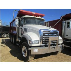 2012 MACK GU713 TRI-AXLE DUMP, S/N 1M2AX04C9CM012385, MACK MP7-405M ENGINE, ALLISON A/T, 44K REARS, 