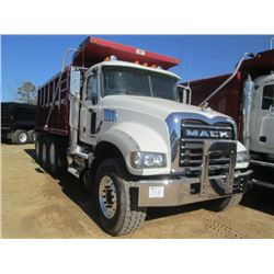 2013 MACK GU713 TRI-AXLE DUMP, S/N 1M2AX09C9DM015488, 425 HP MACK MP8 DIESEL ENG, 10 SPD TRANS, 44K 