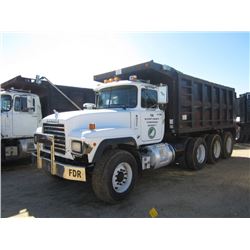 2000 MACK RD688S TRI-AXLE DUMP, S/N 1M2P267C6YM054009, E7 350HP MACK DIESEL ENG, 8LL TRANS, 44K REAR