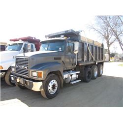 1997 MACK CH613 TRI-AXLE DUMP, S/N 1M2AA12C1VW076969, MAC EM7 300 HP ENG, T2070 7 SPD TRANS, 38K REA