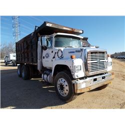 1995 FORD L9000 T/A DUMP, S/N 1FDZU90X3SVA29569, CUMMINS DIESEL ENG, 10 SPD TRANS, 16' STEEL DUMP BO