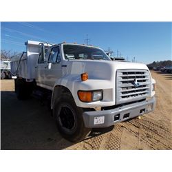 1997 FORD FSERIES S/A DUMP, S/N 1FDXF80C8VVA16099, FORD DIESEL ENG, A /T, 19K REARS, 9K FRONT, CREW 