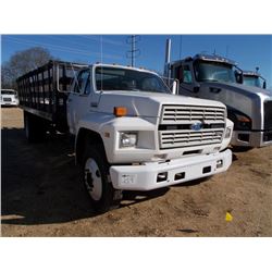 1993 FORD F700 S/A FLATBED TRUCK, S/N 1FDXK74CXPVA26376, FORD DIESEL ENG, 5 SPD TRANS, 20' FLATBED B