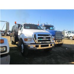 2007 FORD F750 REEL CARRIER TRUCK, S/N 3FRXF75PX7V514096, CAT C7 DIESEL ENG, 6 SPD TRANS, 21K REAR, 