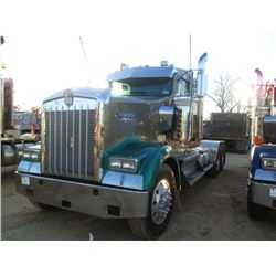 2009 KENWORTH W900 T/A TRUCK TRACTOR, S/N 1XKWD40X59J251577, CUMMINS ISX 600HP ENG, 18 SPD TRANS, 46