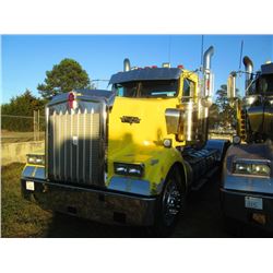 2009 KENWORTH T800 T/A TRUCK TRACTOR, S/N 1XKWD40X19J248238, CUMMINS ISX 550HP DSL ENG, 18 SPD TRANS