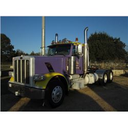 2008 PETERBILT 389 T/A TRUCK TRACTOR, S/N 1XPXD40X98D766237, 485HP CUMMINS ENG, 18 SPD TRANS, 46K RE