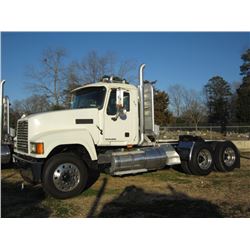 2008 MACK CHU613 T/A TRUCK TRACTOR, S/N 1M1AN07Y38N002051, 485C MACK DIESEL ENG, 10 SPD TRANS, 38K R