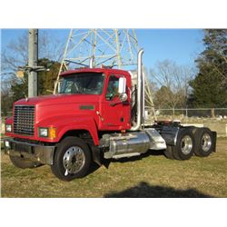 2008 MACK CHU613 T/A TRUCK TRACTOR, S/N 1M1AN07Y88N001400, 485C MACK DIESEL ENG, 10 SPD TRANS, 38K R