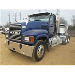 2007 MACK CHN613 T/A TRUCK TRACTOR, S/N 1M1AJ06Y07N006229, MACK DIESEL ENG, 13 SPD TRANS, 38K REARS,