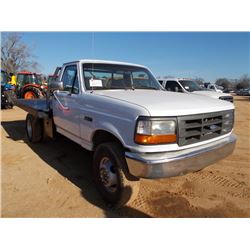 1996 FORD F450 FLATBED PICKUP, S/N 1FDLF47G7TEA08783, V8 GAS, 5 SPD TRANS, ODOMETER READING 128,562 