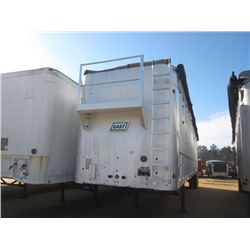 2001 EAST 48' T/A LIVE BOTTOM TRAILER, S/N 1RM30692, OPEN TOP, KEITH WALKING FLOOR, TARP, SWING GATE