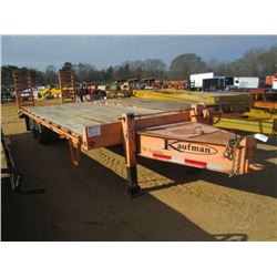 2010 KAUFMAN 25' T/A TRAILER, S/N 5VGFM2526AL000269, 5' DOVETAIL, MANUAL RAMPS. PINTLE HOOK, ST235/8