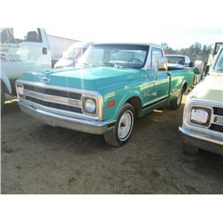 1970 CHEVROLET CUSTOM 10, S/N CE140A113417, V-8, 3 SPD, 8' BED, ODOMETER READING 57,361 MILES