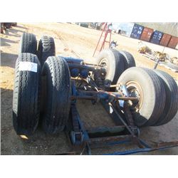 REAR TANDEM AXLE W/10:00R 20 TIRES, SPOKE WHEELS
