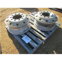 1 LOT (2) 22.5 X 25 ALUMINUM RIMS