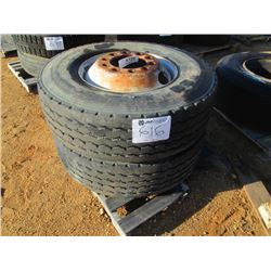 1 LOT (2) 315/80R22.5 TIRES & RIMS