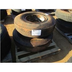 1 LOT (2) 10.00R20 TIRES & RIMS