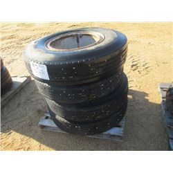 1 LOT (4) 9.00R20 TIRES & RIMS