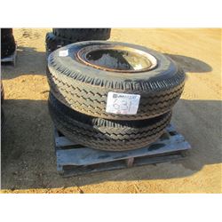 1 LOT (2) 10.00-20 TIRES & RIMS