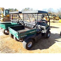 KAWASAKI MULE 610, S/N JK1AFEA11BB555371 (11 YR) 4X4, GAS ENGINE, DUMP BED, CANOPY, METER READING 2,