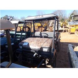 KAWASAKI MULE 3010 4X4, S/N JK1AFCH4385, GAS ENGINE, CANOPY, TILT BED, METER READING 2,588 HRS