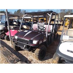 POLARIS RANGER 4X4 CREW, S/N 4XAWH68A992706752, GAS ENG, 6 PASSENGER, TILT BED, CANOPY, ROLLBAR, MET